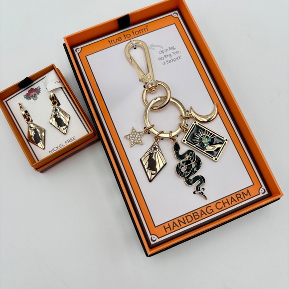 True to Form Jewelry - True to Form Handbag Tarot Bag Charm &‎ Earrings Set Halloween Witchy Occult New